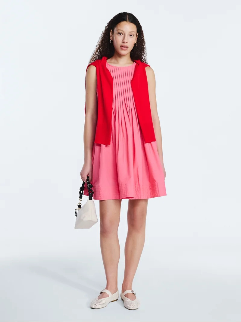 Free Assembly Women's Sleeveless Pleated Mini Dress, Sizes XS-XXL | Walmart (US)