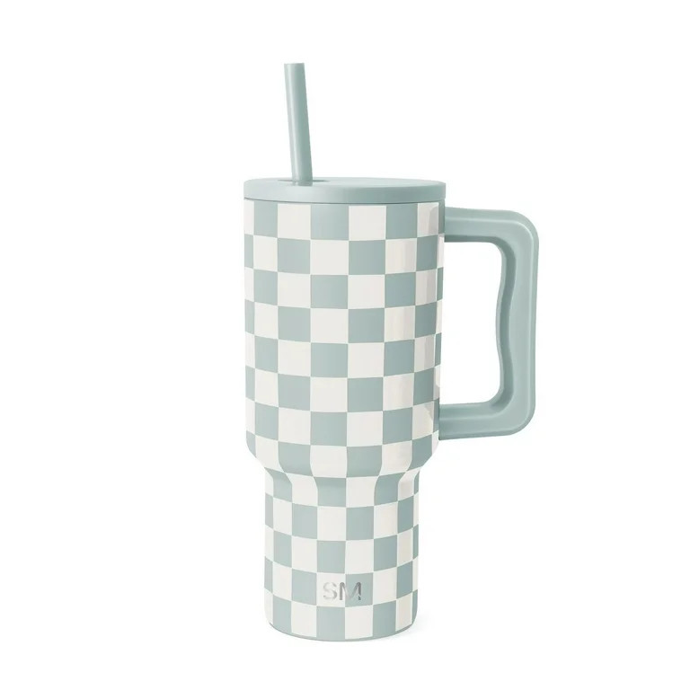 Simple Modern 30 fl oz Insulated Stainless Steel Trek Tumbler with Straw Lid | Seaglass Sage and ... | Walmart (US)