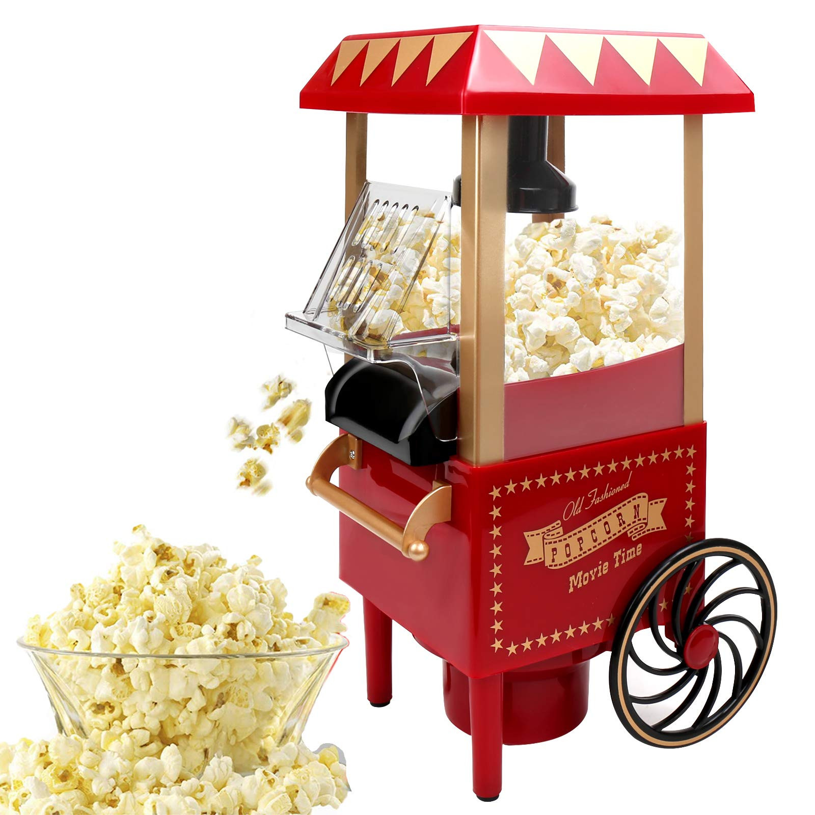 Hot Air Popcorn Machine, Popcorn Maker, 1200W Home Electric Popcorn Popper with Kernel Measuring ... | Amazon (US)