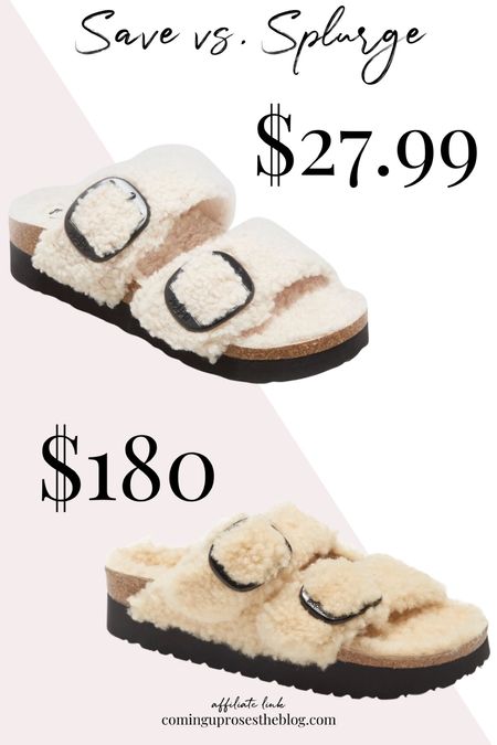 Save vs splurge on the Birkenstock papillon shearling sandals! Found a similar pair at Target for under $30 🥰🥰

Sherpa sandals // Birkenstock look for less // Birkenstock lookalike // fall sandal

#LTKshoecrush #LTKunder50 #LTKSeasonal