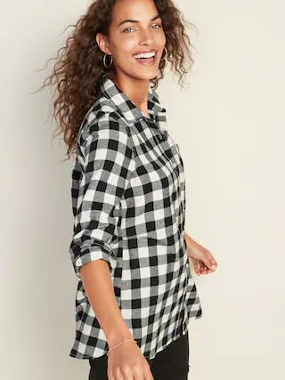 Patterned Flannel Tunic Shirt for Women | Old Navy (US)