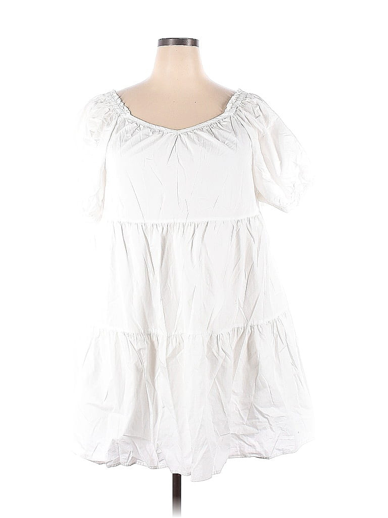 Who What Wear 100% Cotton White Casual Dress Size XXL - 26% off | ThredUp