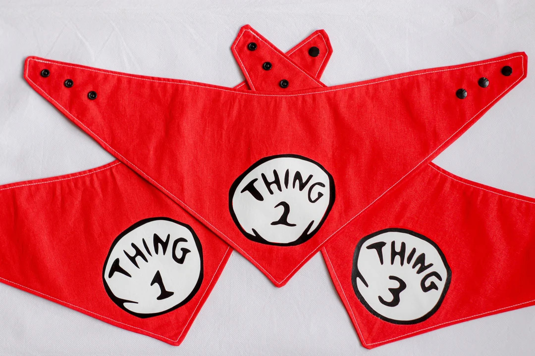 Thing 1,2,3,4+ Pet Bandanas | Dog & Cat | Collar and Neck Accessories - Etsy | Etsy (US)
