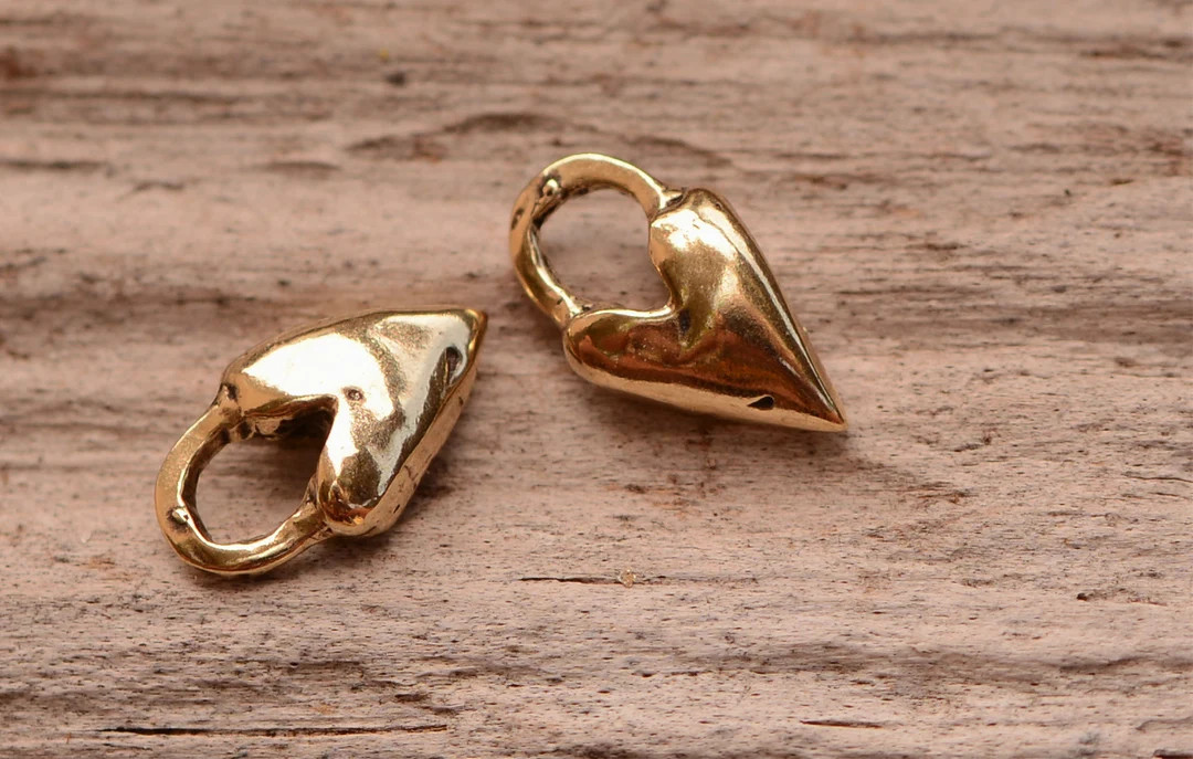 Bronze Small Heart Charm, 3-D Heart, LD-100 (set of TWO) - Etsy | Etsy (US)