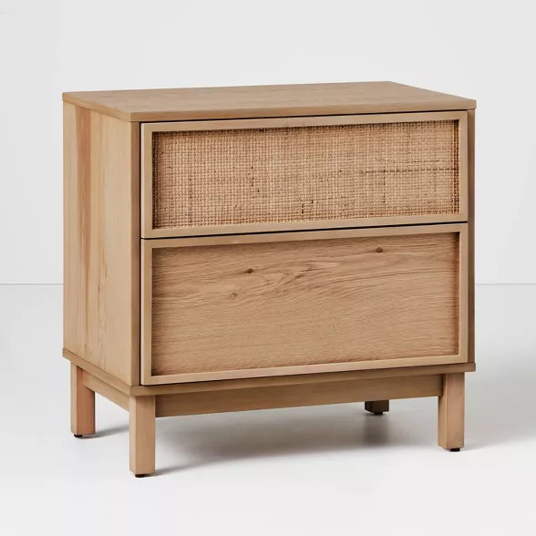 Wood & Cane Transitional Nightstand - Hearth & Hand™ with Magnolia | Target
