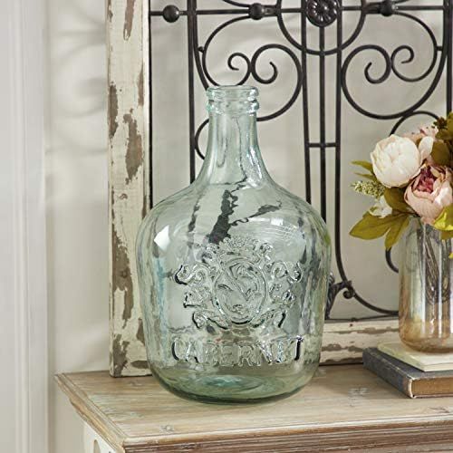 Deco 79 Coastal Glass Solid Vase, 12" x 12" x 17", Clear | Amazon (US)