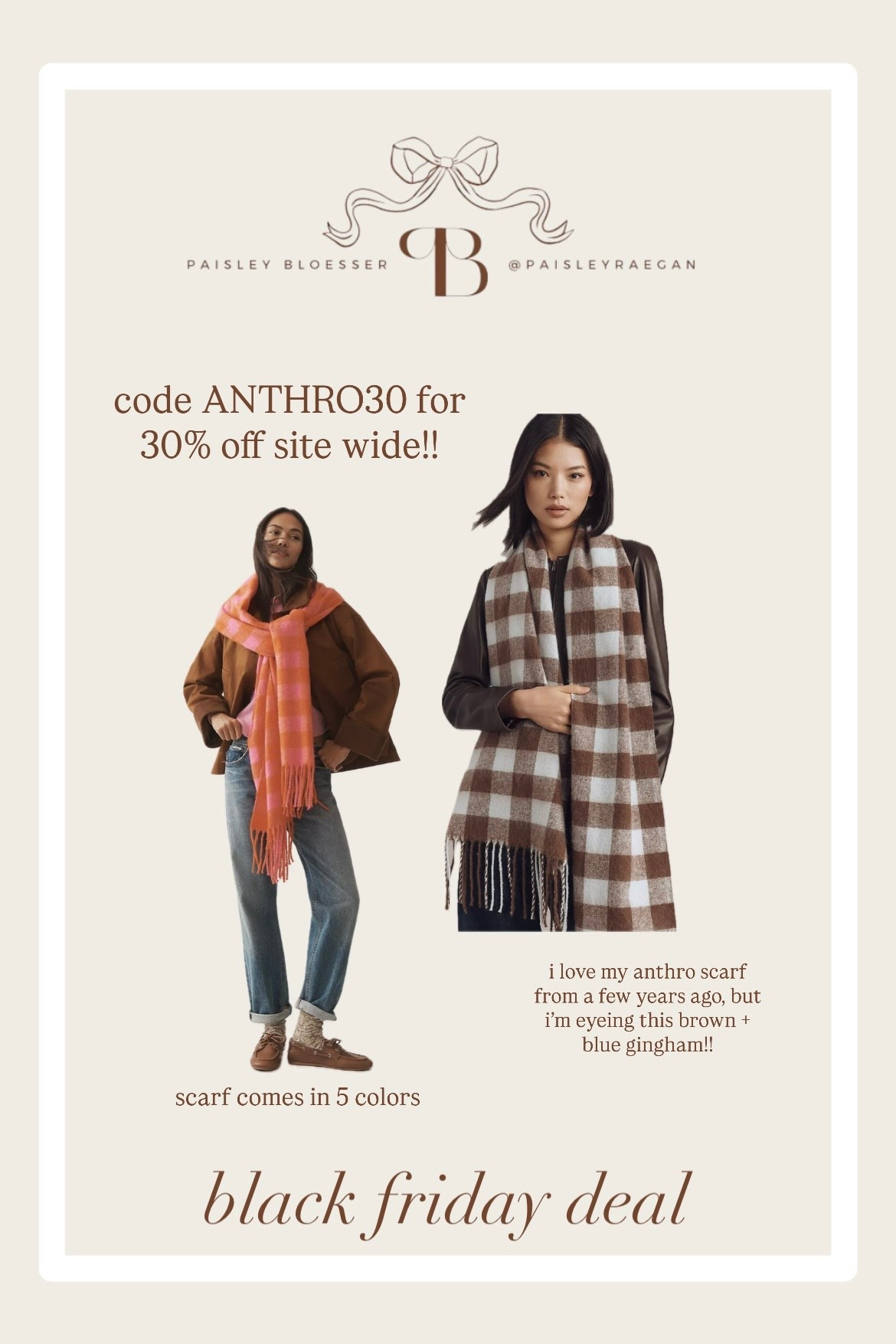 living for this gingham scarf!!!! and it’s 30% off with code ANTHRO30

#LTKCyberWeek #LTKSeasonal #LTKSaleAlert