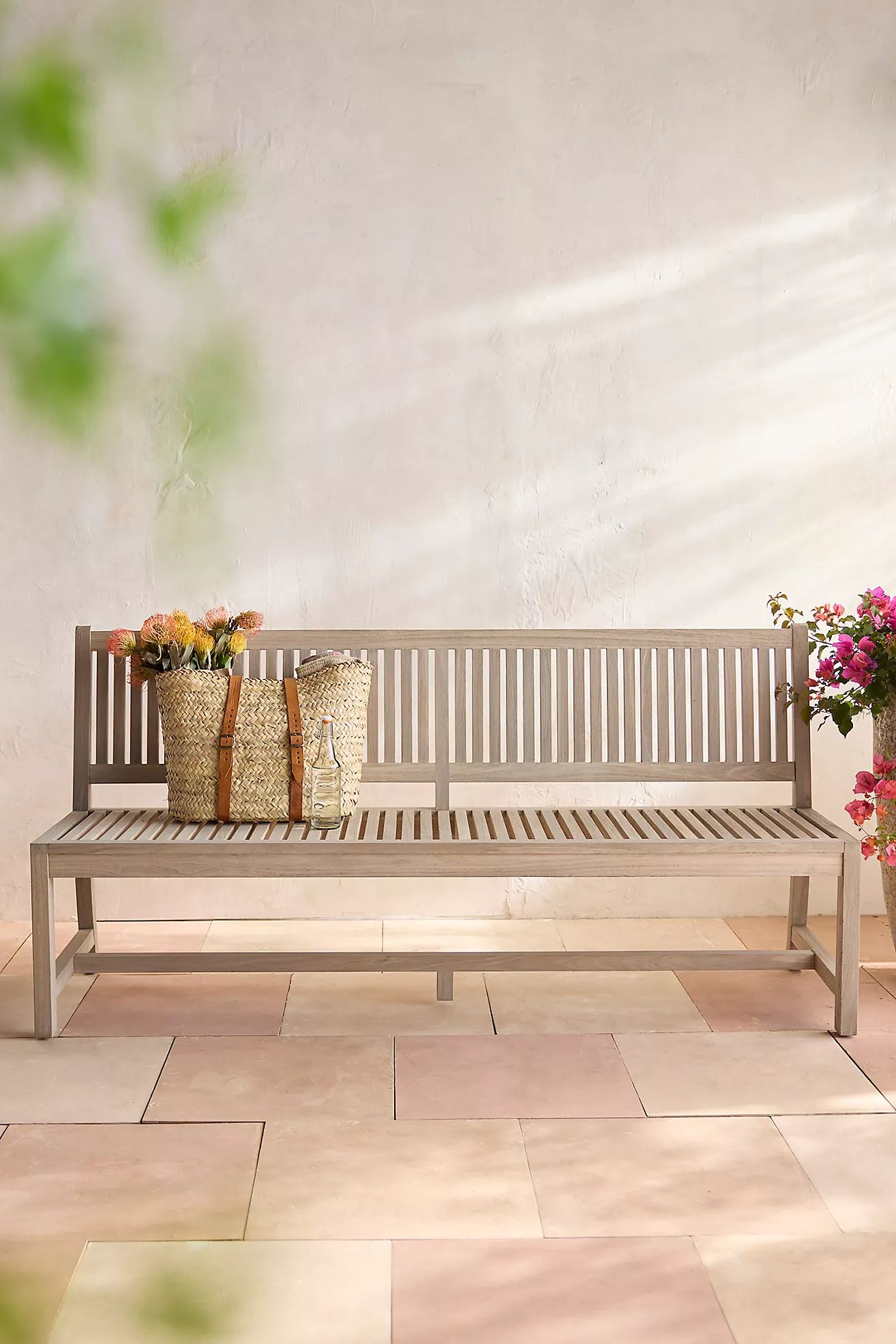 Classic Teak Garden Three Seat Armless Bench | Terrain