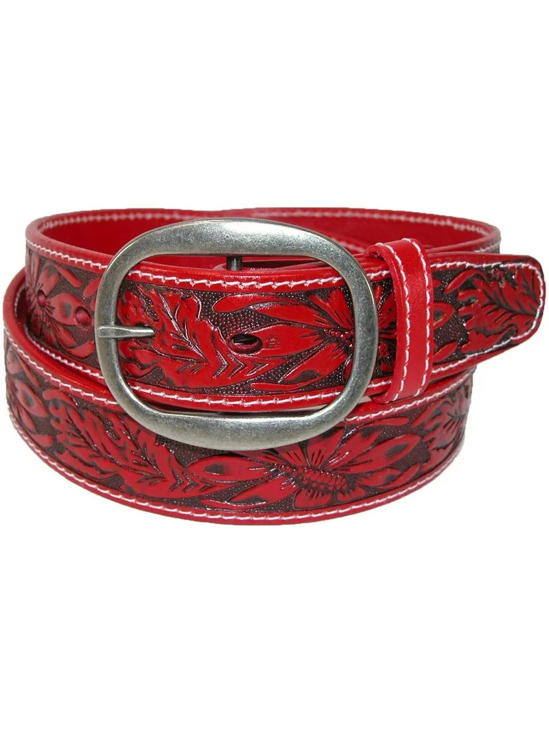 CTM Leather Western Embossed Belt with Removable Buckle | Walmart (US)