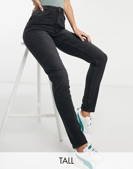 Vero Moda Tall – Mom-Jeans in Schwarz | ASOS (Global)