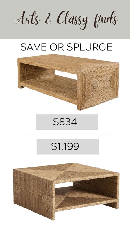 Save or Splurge? These Home Decor Options are Both Chic! Looking for new home decor ideas but don't want to break the bank? Check out these chic options! You can save by going with a more simple design, or splurge on a few high-end pieces. Either way, your home will look amazing!

Coffee Table | Pottery Barn | Pottery Barn Dupe | Pottery Barn Coffee Table | Save vs Splurge | Save or Splurge | Loss for Less


#LTKsalealert #LTKSeasonal #LTKhome