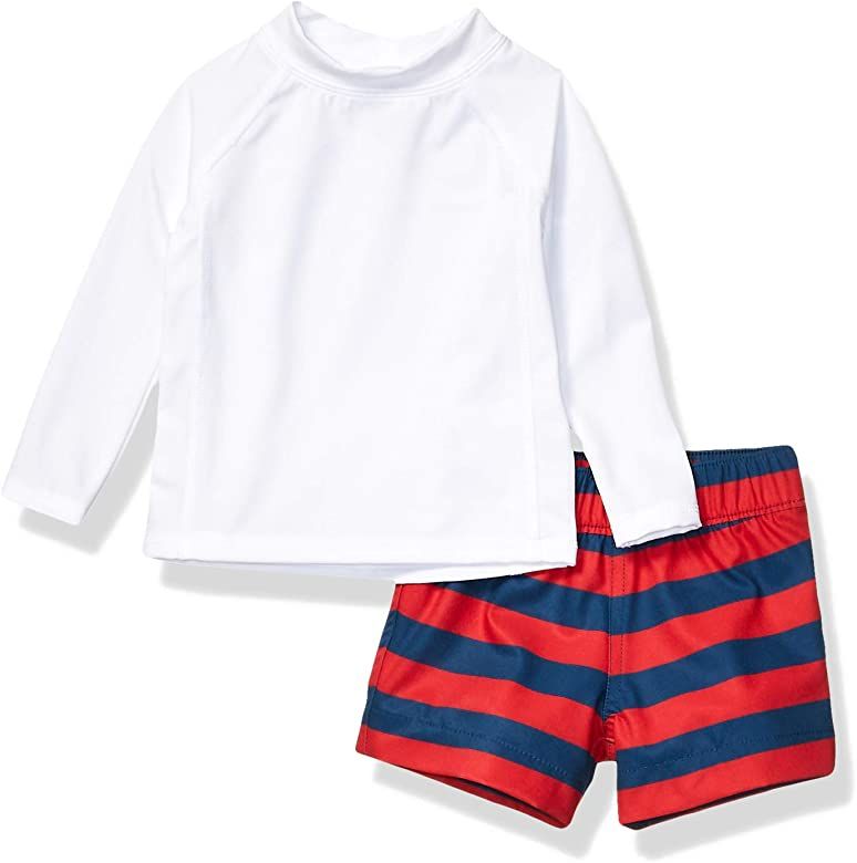 Amazon Essentials Toddler and Baby Boys' Long-Sleeve Rashguard and Trunk Swimsuit Sets | Amazon (US)