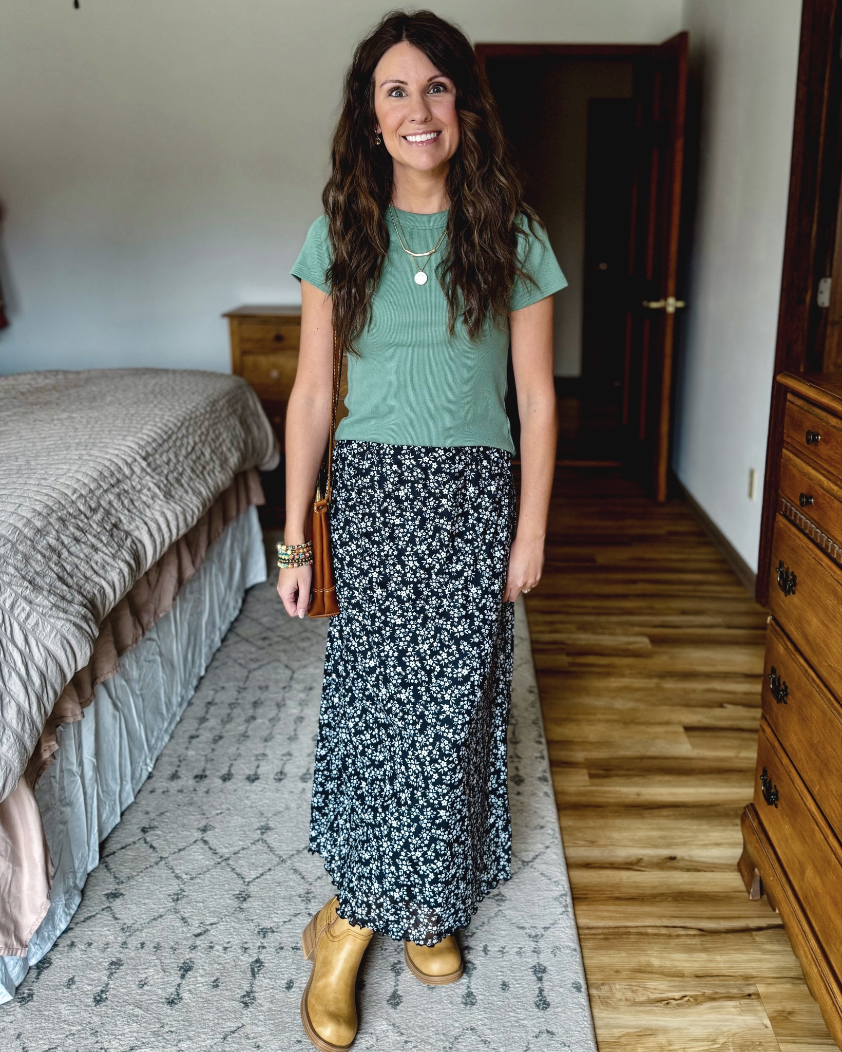 Small in the tee, small in the floral midi skirt, size 6 in the campus boots. Xs in my denim jacket!

#LTKgrwm #LTKootd #LTKPetite