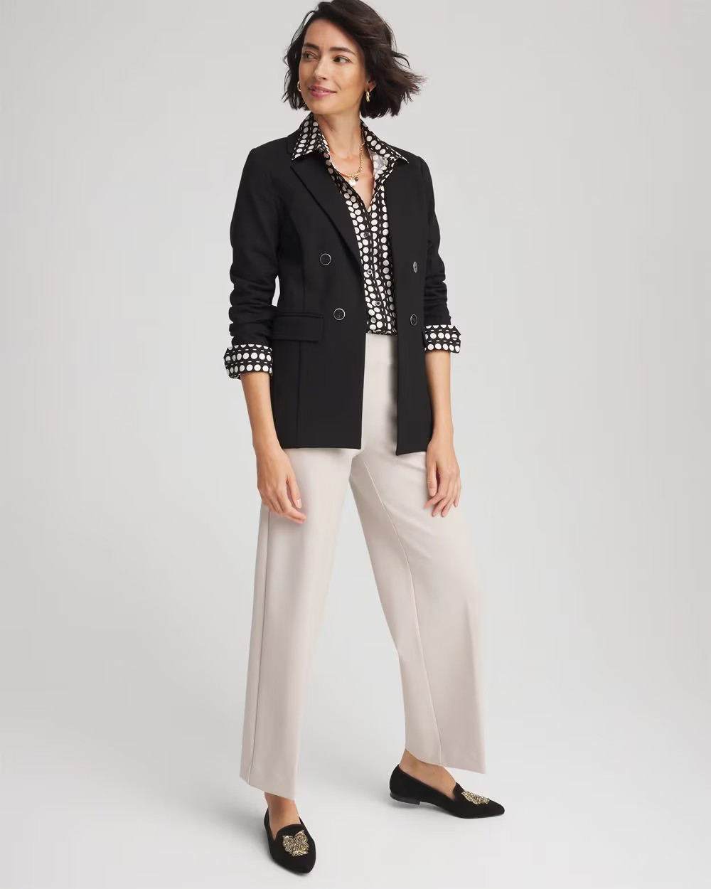 Ponte Double-Breasted Knit Blazer | Chico's