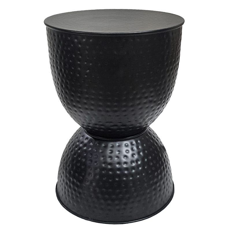 Hammered Metal Accent Table, Black | At Home
