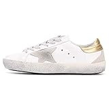 Ksuperk Unisex Leather Luxury Casual Star Sneakers (42EU, Classic Gold Heel) | Amazon (US)