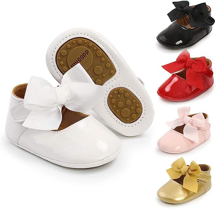 Meckior Infant Baby Girls Soft Sole Bowknot Princess Wedding Dress Mary Jane Flats Prewalker Newb... | Amazon (US)