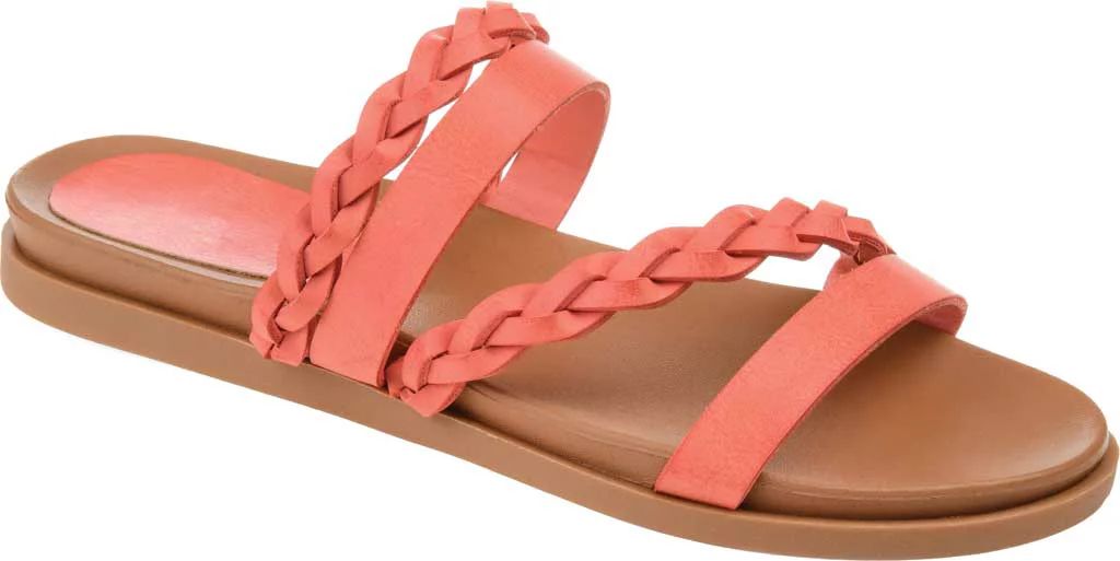 Women's Journee Collection Colette Strappy Slide Coral Faux Leather 10 M | Walmart (US)