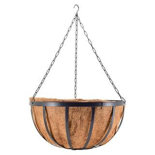 Solstice 20 in. Black Metal Coconut Hanging Basket | The Home Depot