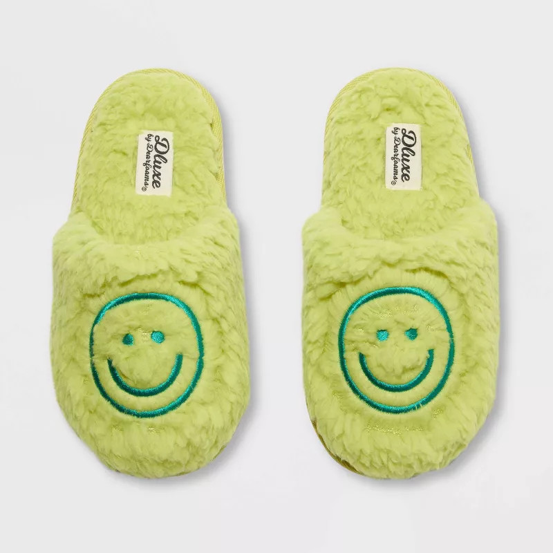 Kids' dluxe by dearfoams Happy Face Slide Slippers | Target