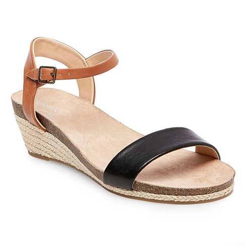 Women's Eve Wide Width Footbed Ankle Strap Wedge Sandals - Merona™ | Target