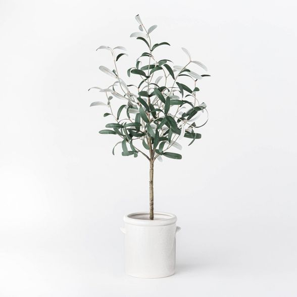 28.5" Artificial Olive Tree in Pot White - Threshold™ designed with Studio McGee | Target