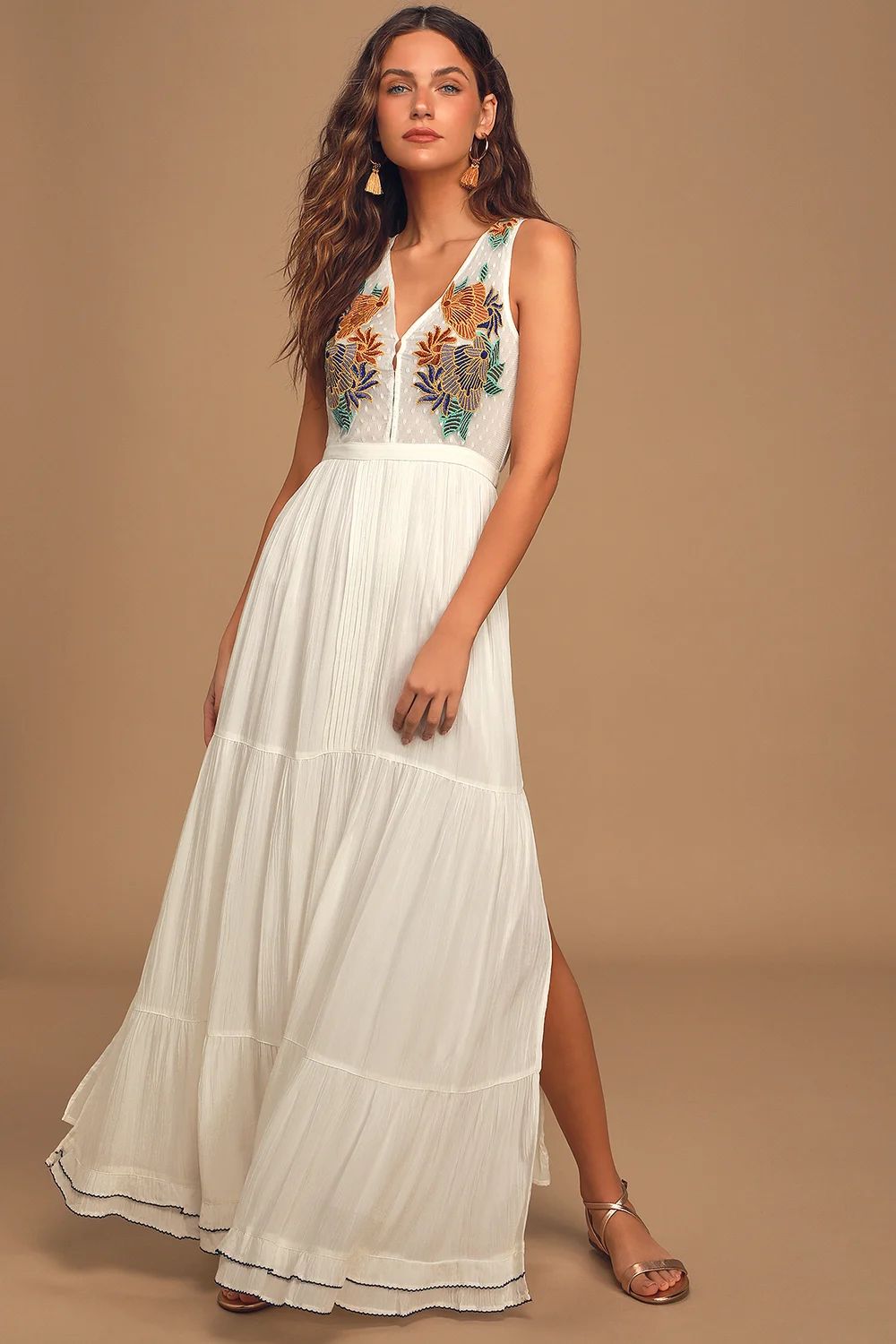 Tickets To Paradise White Embroidered Maxi Dress | Lulus