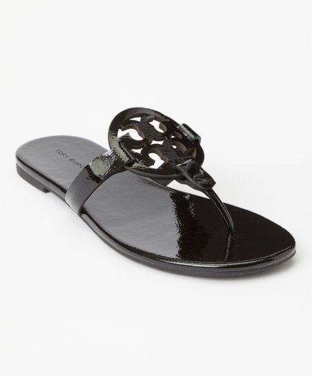 Tory Burch Perfect Black Patent Miller Soft Thong Sandal - Women | Zulily