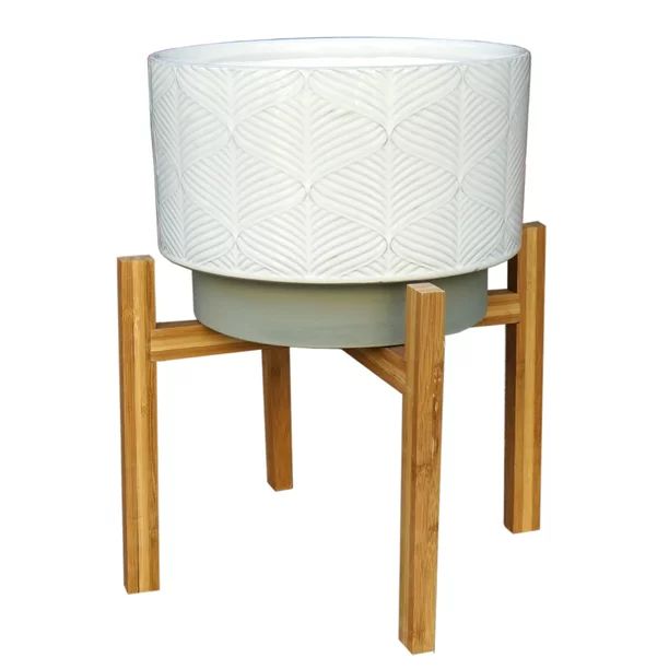 Better Homes & Gardens 11in Kennewick Ceramic Planter With Stand, Ivory - Walmart.com | Walmart (US)