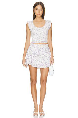 LoveShackFancy Ruffle Mini Skirt in Dusty Lavender from Revolve.com | Revolve Clothing (Global)