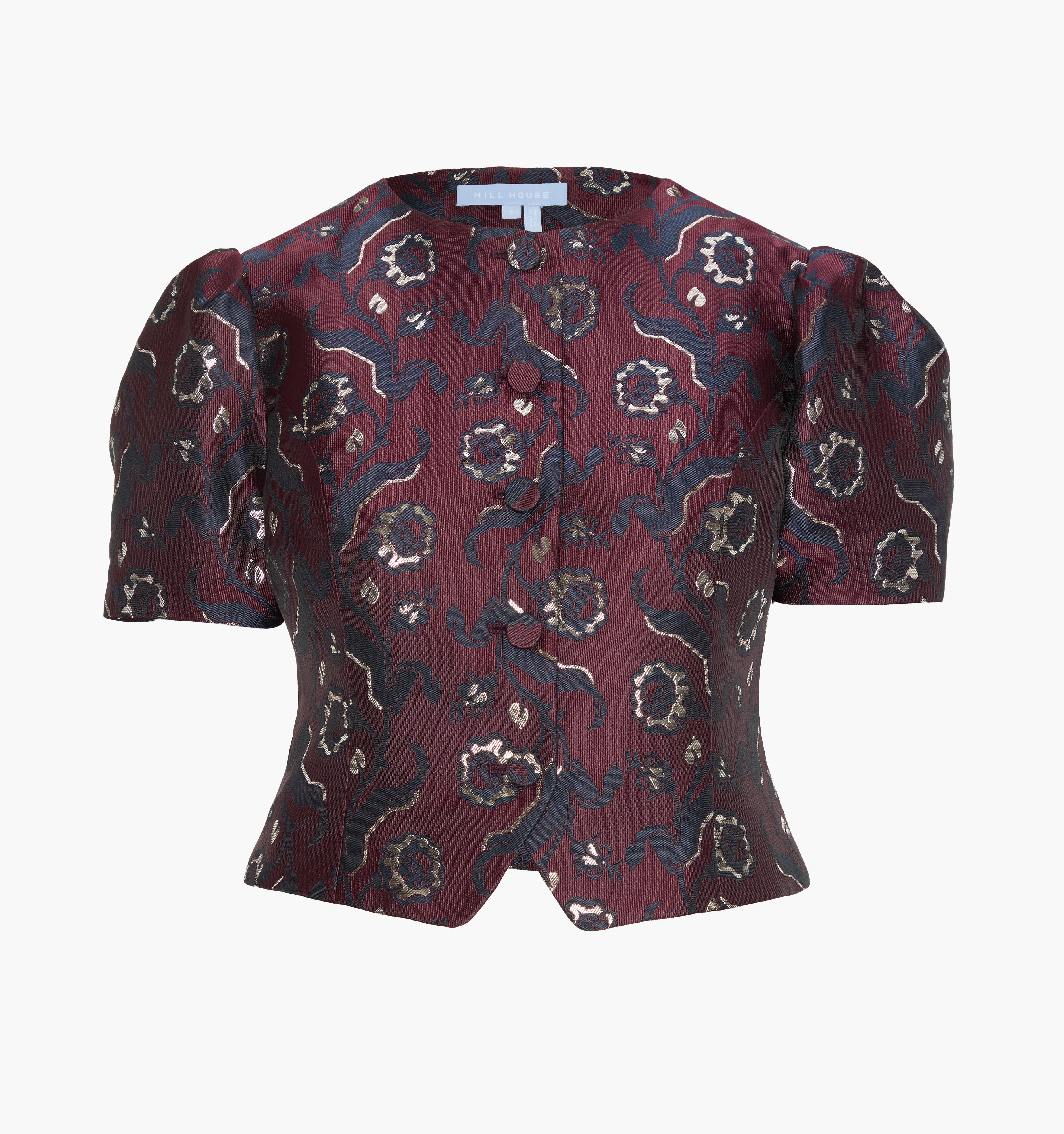 The Mallorie Top | Burgundy Baroque Jacquard / XXXS | Hill House Home | Hill House Home US