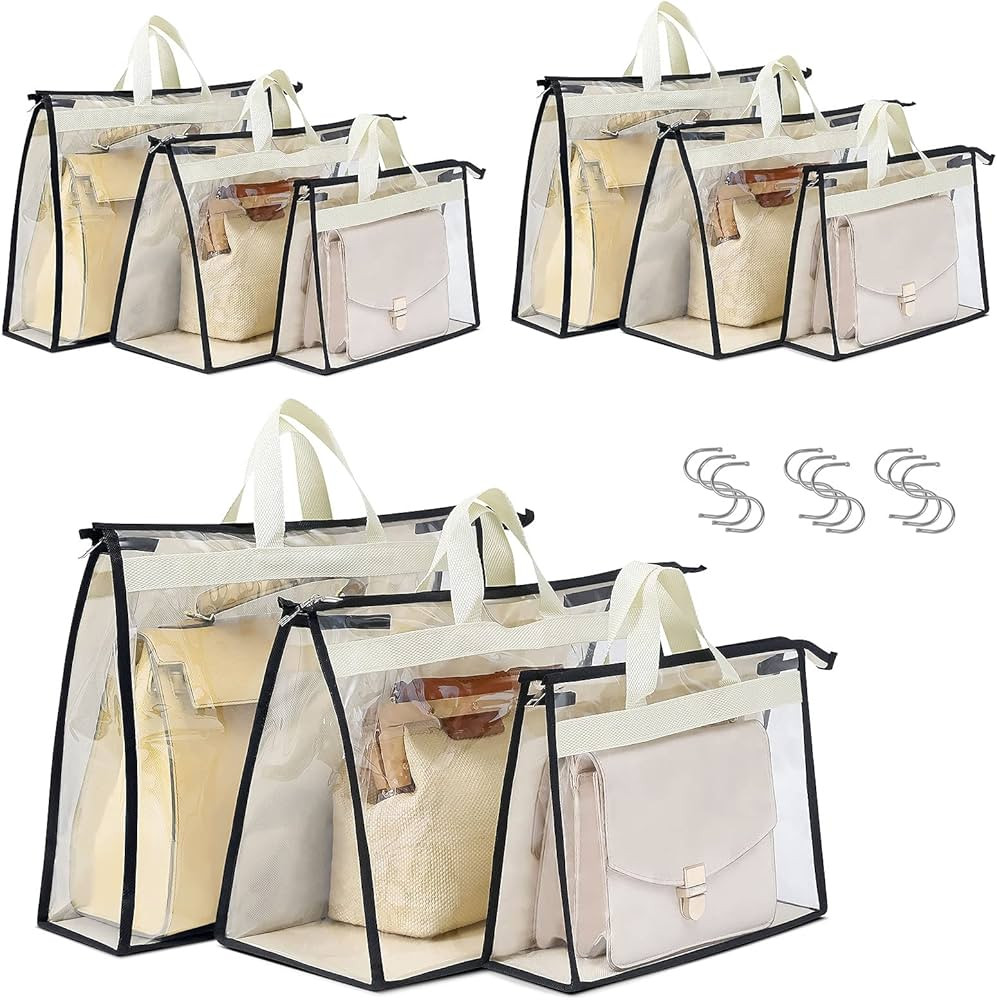 Interesse 9 Pack Dust Bags for Handbags, Clear Handbag and Purse Storage Organizer for Hanging Cl... | Amazon (US)
