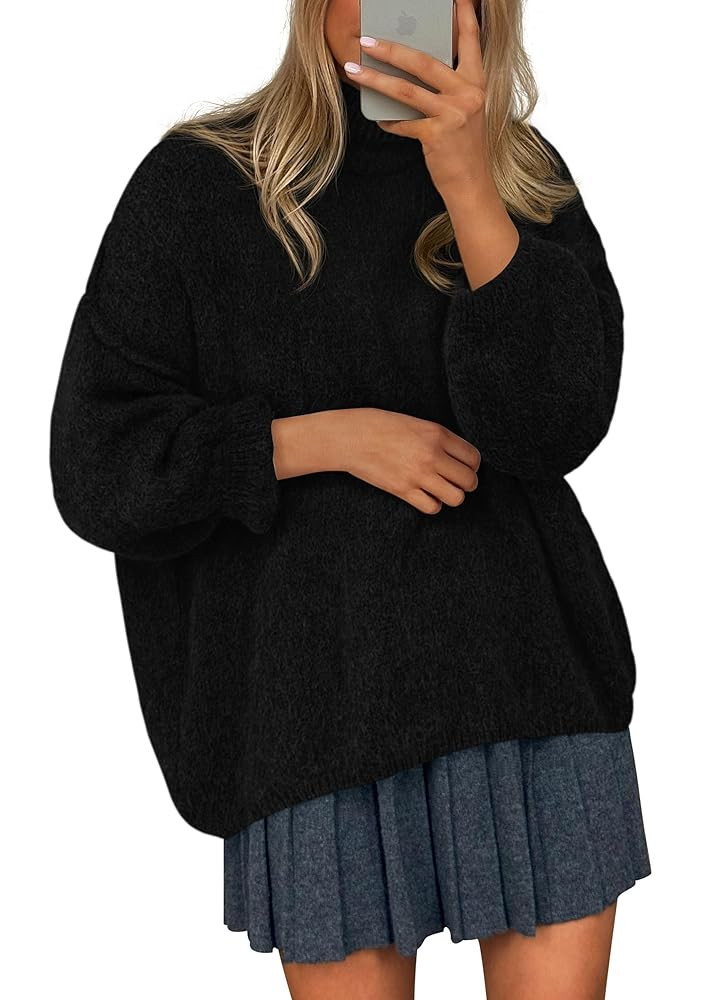 PRETTYGARDEN Womens Oversized Sweaters Fall Outfits 2025 Turtleneck Long Sleeve Slouchy Chunky Kn... | Amazon (US)
