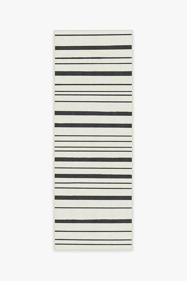 Hudson Stripe Black Flatwoven Rug | Ruggable