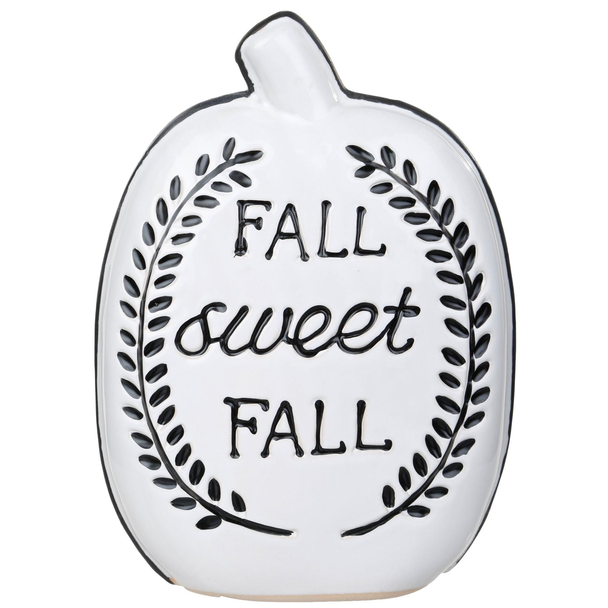 9" Fall Sweet Fall Pumpkin Accent - White-White-7817321808700   | Burkes Outlet | bealls