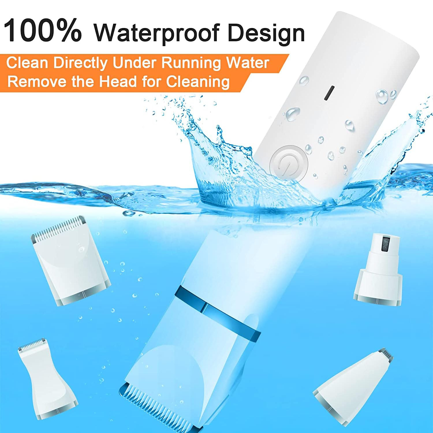 Dog Clippers Grooming Kit Hair Clipper-Low Noise Paw Trimmer- Rechargeable - Cordless Quiet Nail ... | Amazon (US)