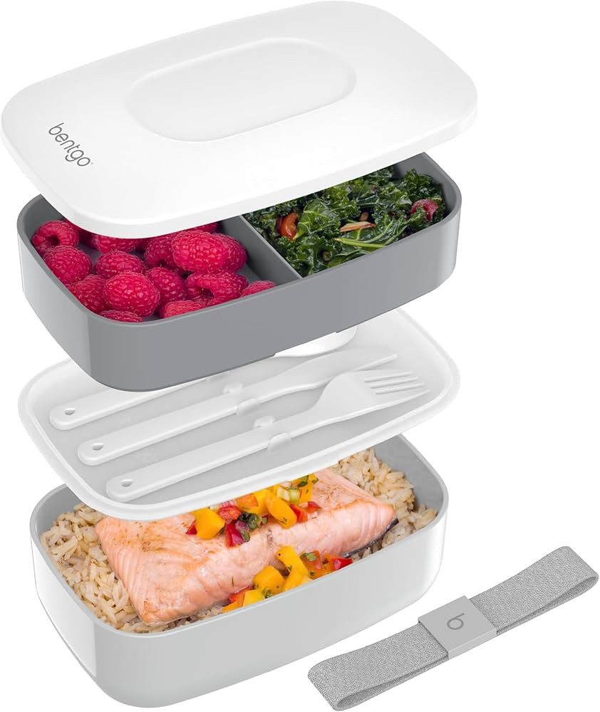 Bentgo Classic - Adult Bento Box, Stackable 3-Compartment Lunch Box with Removable Utensil Set an... | Amazon (US)