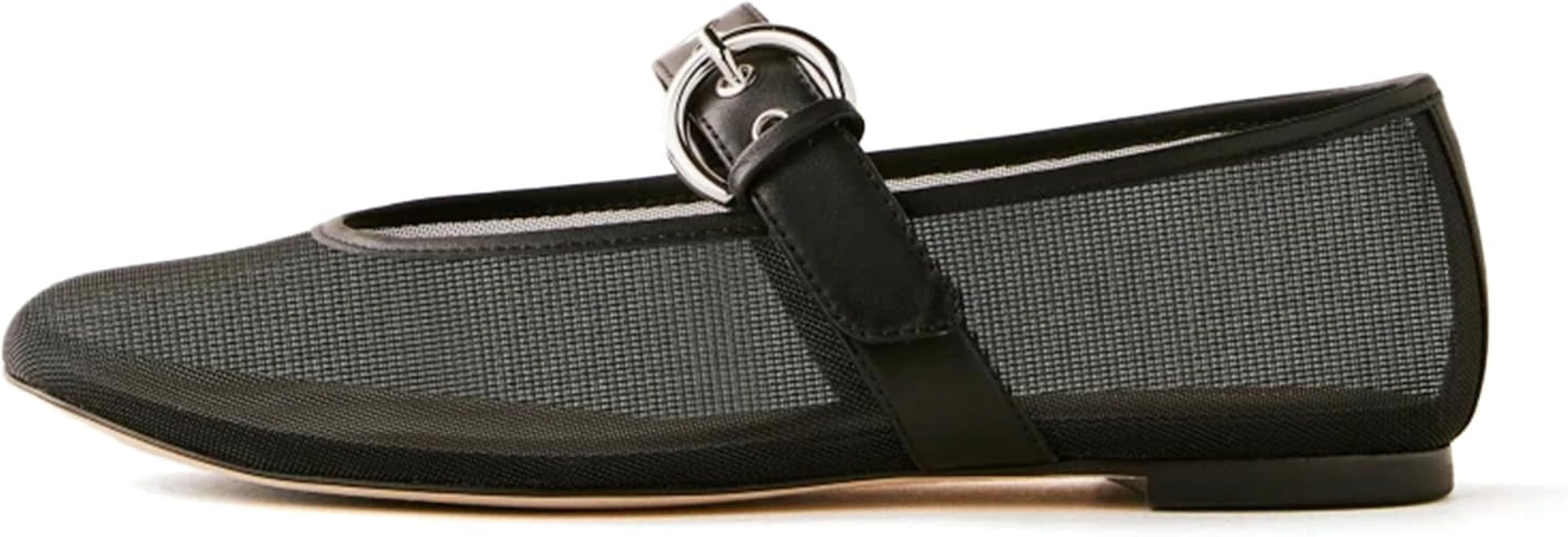MICIFA Leopard Mesh Ballet Flats for Women Round Toe Mary Jane Buckle Flats Fall Comfortable Casu... | Amazon (US)