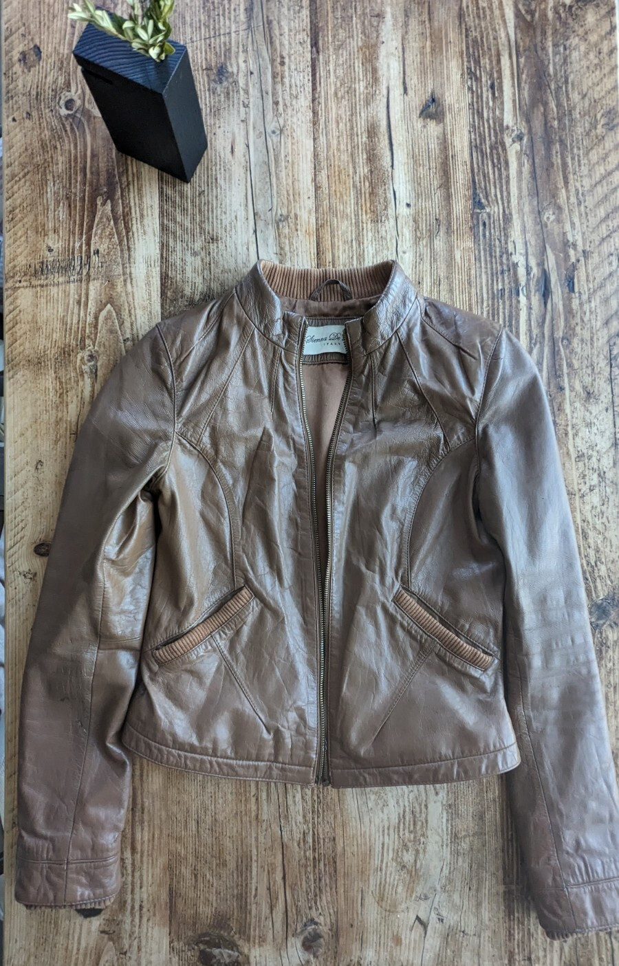 Real Leather Brown Jacket, XS | eBay UK