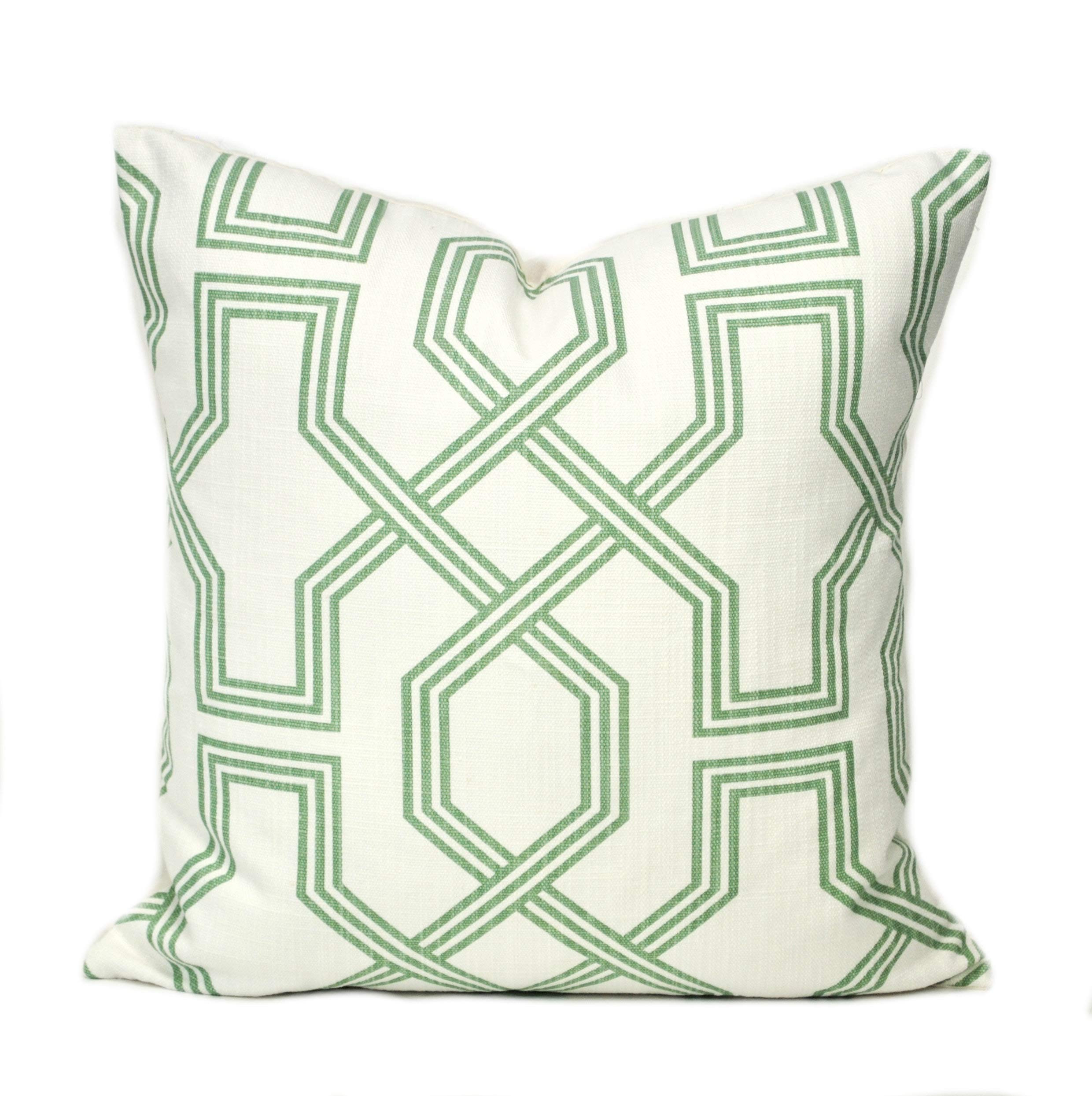 MangGou Green Geometric Stripes Pillow Cover Cushion Chinoiserie Style Home Decorative Cushion Co... | Amazon (US)