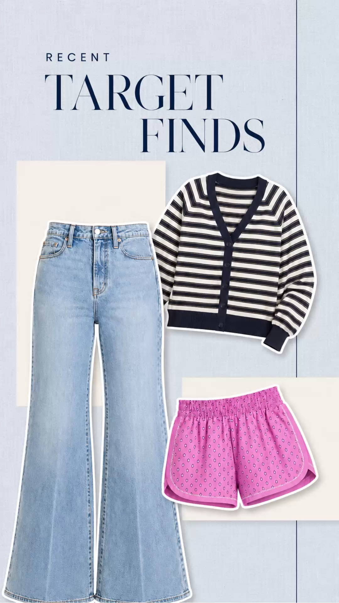 Recent Target finds that look way more expensive than they are 👀

These light wash flare jeans, striped cardigan, and pink printed shorts are easy wardrobe updates you can style now and into the next season. The jeans are perfect with fitted basics, the cardigan works layered or buttoned as a top, and the shorts add the best pop of color.

Save this for your next Target run and shop before the most popular sizes sell out.

[Target finds, Target fashion finds, Target women’s clothing, Target outfit ideas, Target jeans, flare jeans outfit, striped cardigan, pink shorts, affordable fashion finds, new Target arrivals]

#LTKOver40 #LTKSaleAlert #LTKmomlife