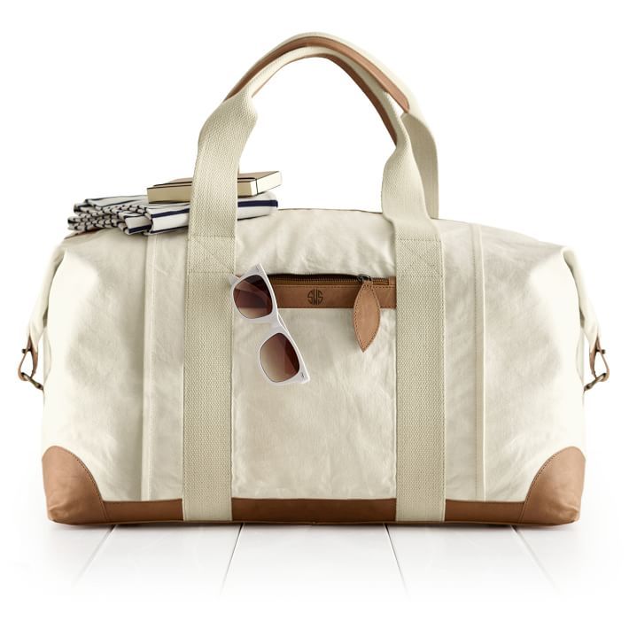 Canvas and Leather Weekender, Natural | Mark and Graham
