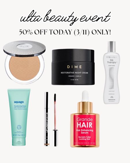 Ulta Semi-Annual Beauty Event sale - these items are 50% off today only! Monday, March 11, 2024! 

#LTKsalealert #LTKbeauty