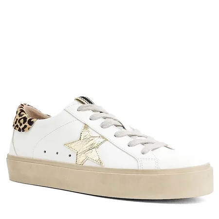 Shu Shop Womens Reba Pre Distressed Fashion Platform Sneakers (9 Gold Crinkle) | Walmart (US)