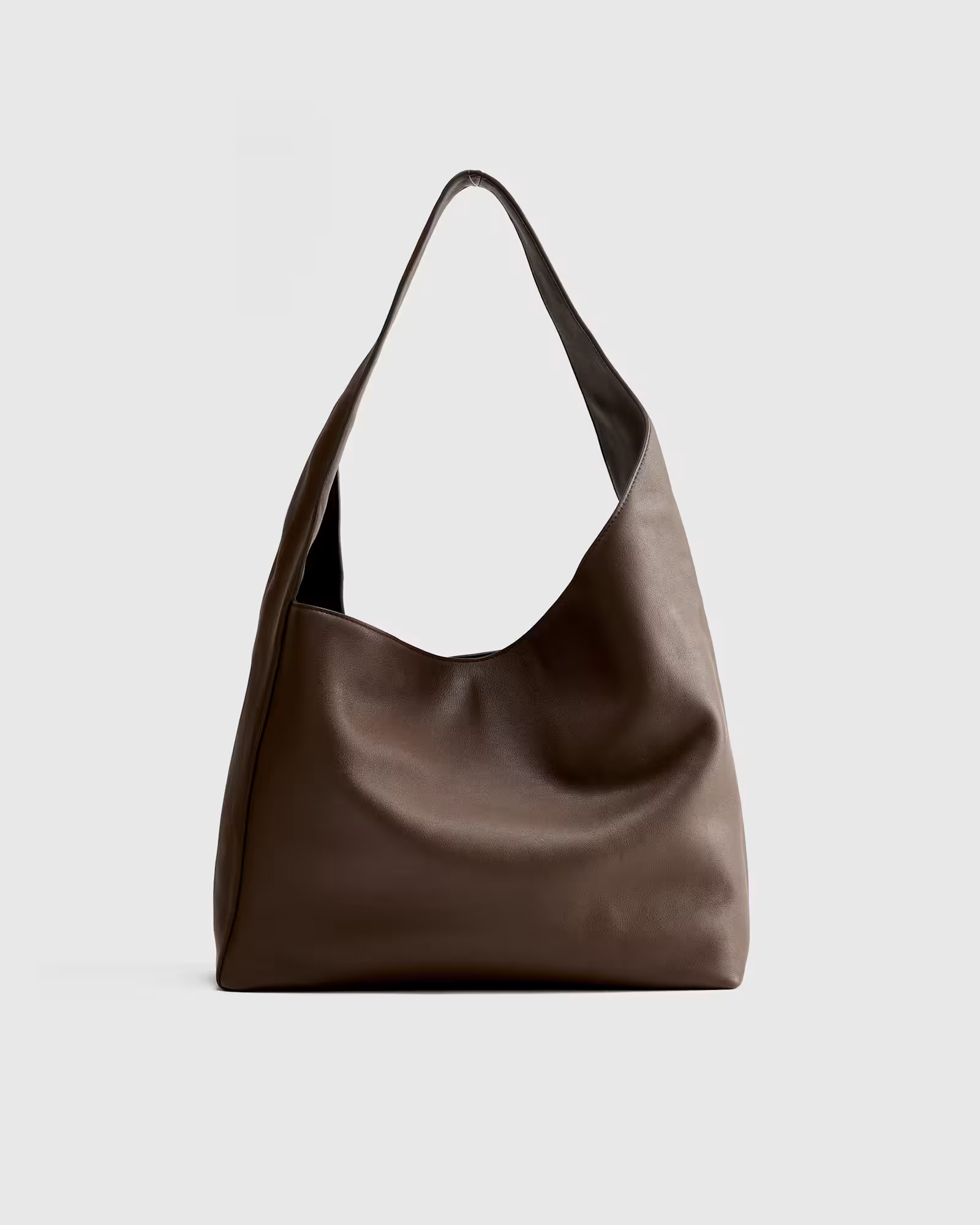 Italian Leather Slouchy Shoulder Bag in Dark Brown | Quince