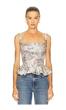 V. Chapman Effie Top in Stone Lilibet Brocade from Revolve.com | Revolve Clothing (Global)