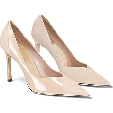 Coutgo Womens Pointed Toe High Heels Pumps Patent Suede Stiletto Heel Slip on Office Party Weddin... | Amazon (US)