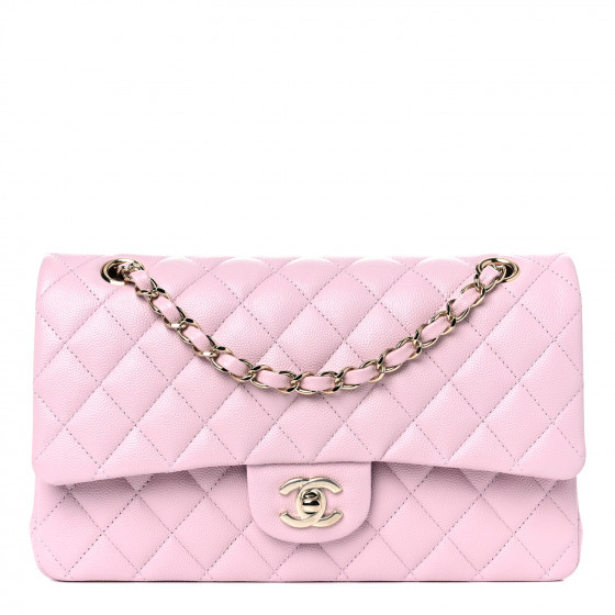 CHANEL Caviar Quilted Medium Double Flap Light Pink | Fashionphile