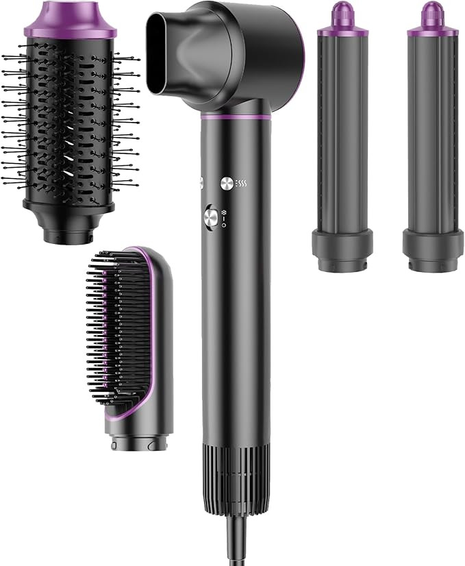 Funflow 5-in-1 Hot Air Styler – High-Speed 110,000 RPM Hair Dryer Set with Auto Curling, Straig... | Amazon (US)