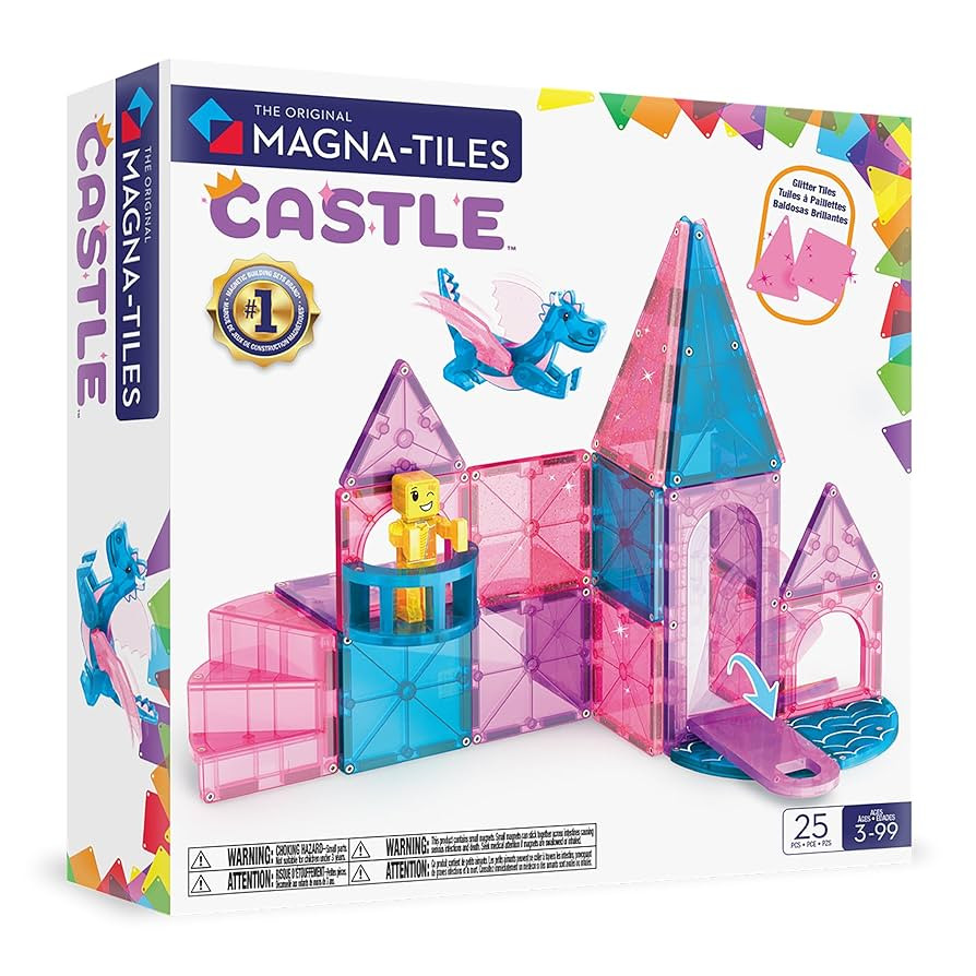 MAGNA-TILES Castle 25-Piece Magnetic Construction Set, The Original Magnetic Building Brand | Amazon (US)